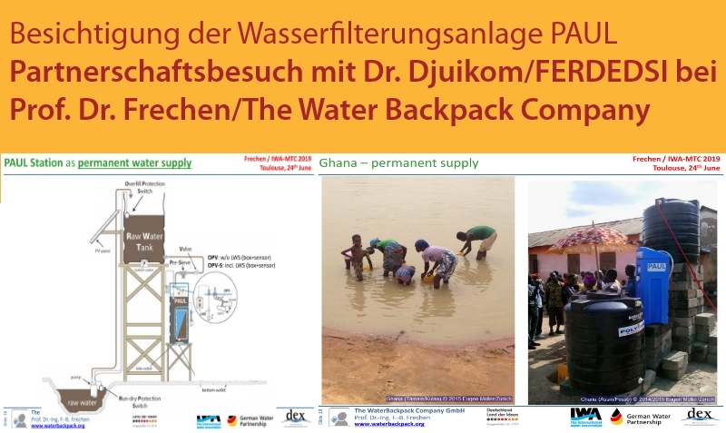 Partnerschaftsbesuch von Ferdedsi beim Baobab e.V.: Besichtigung der Wasseraufbereitunsanlage PAUL