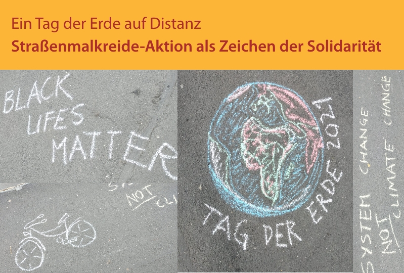 Straßenmalkreide-Aktion als Zeichen der Solidarität